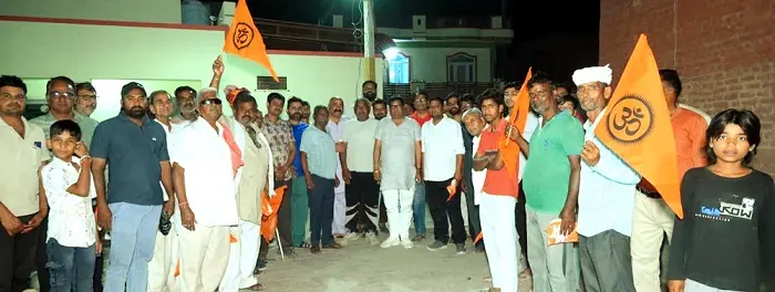 उदयरामसर में गूंजा जय श्रीराम का उद्घोष, धर्मयात्रा में शामिल होने का दिया निमंत्रण