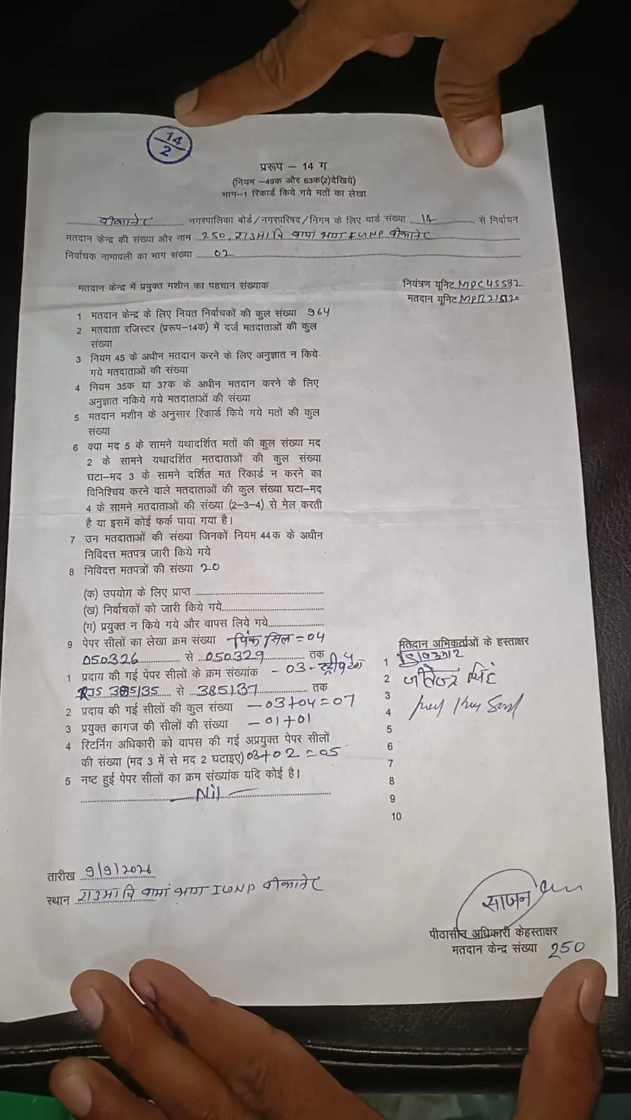 रिकार्ड किये मतों के लेखा जोखा फॉर्म पर उठ रहे सवाल,गड़बड़ी की आशंका ?